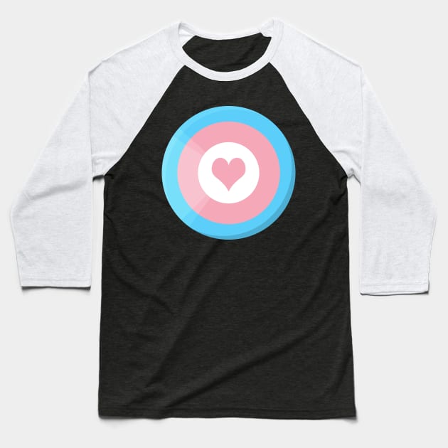 Pride Shield - Trans Flag Baseball T-Shirt by talenlee